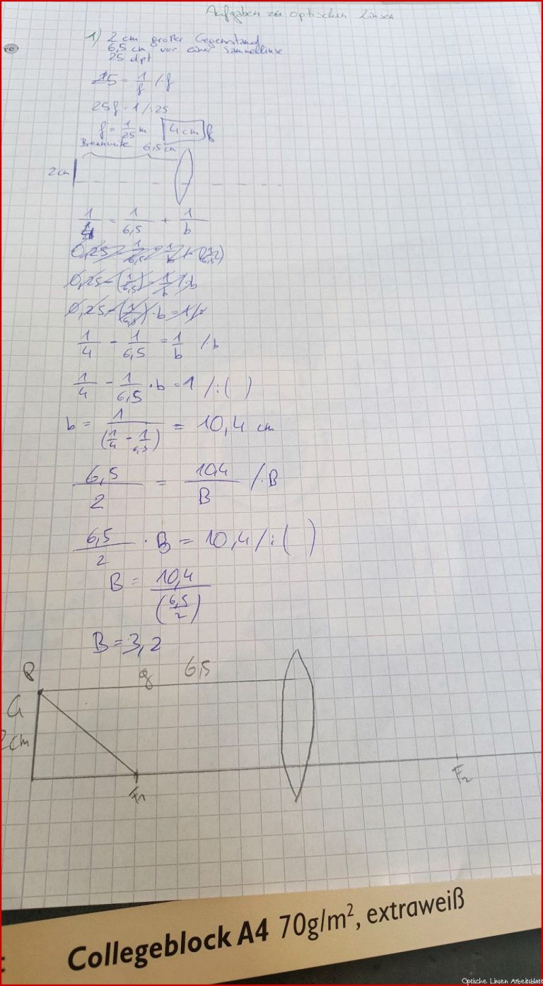 Physik Optische Linsen