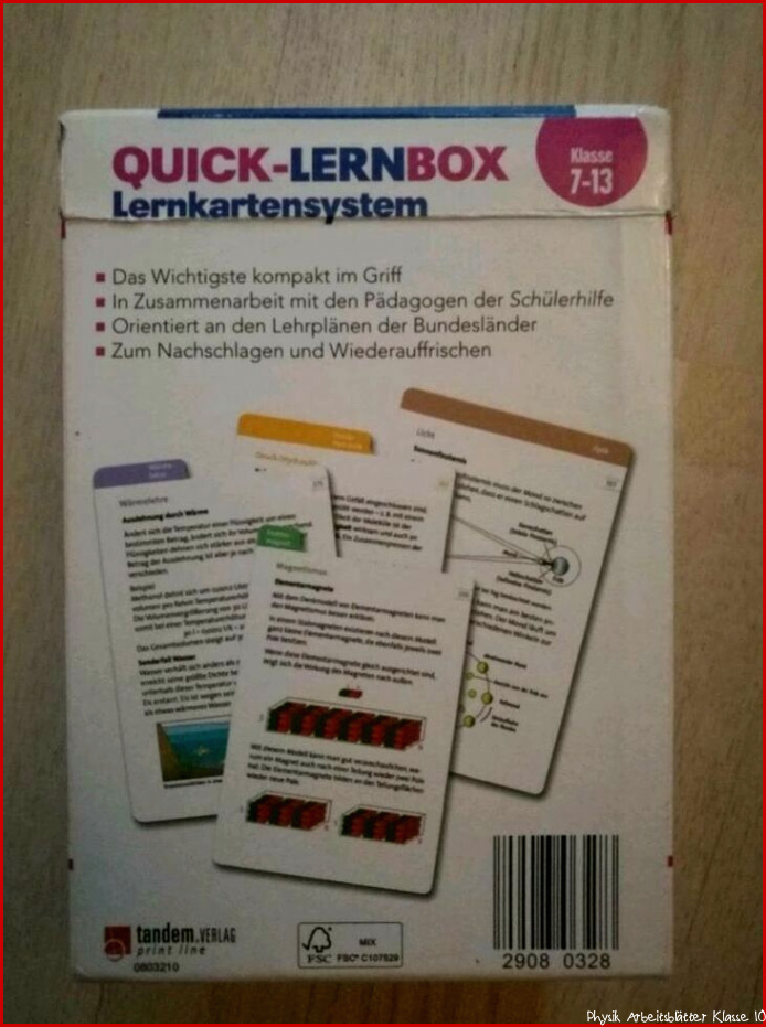 PHYSIK Schülerhilfe Quick Lernbox 7 13 Klasse in Hessen