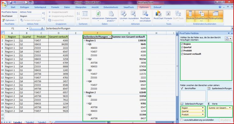 Pivottable In Excel Erstellen Und Bearbeiten Fice