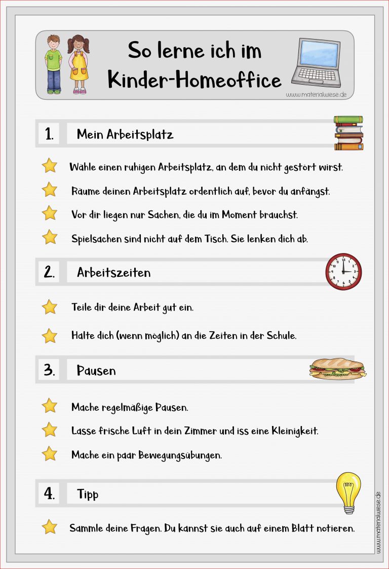 Plan für das Kinder Homeoffice