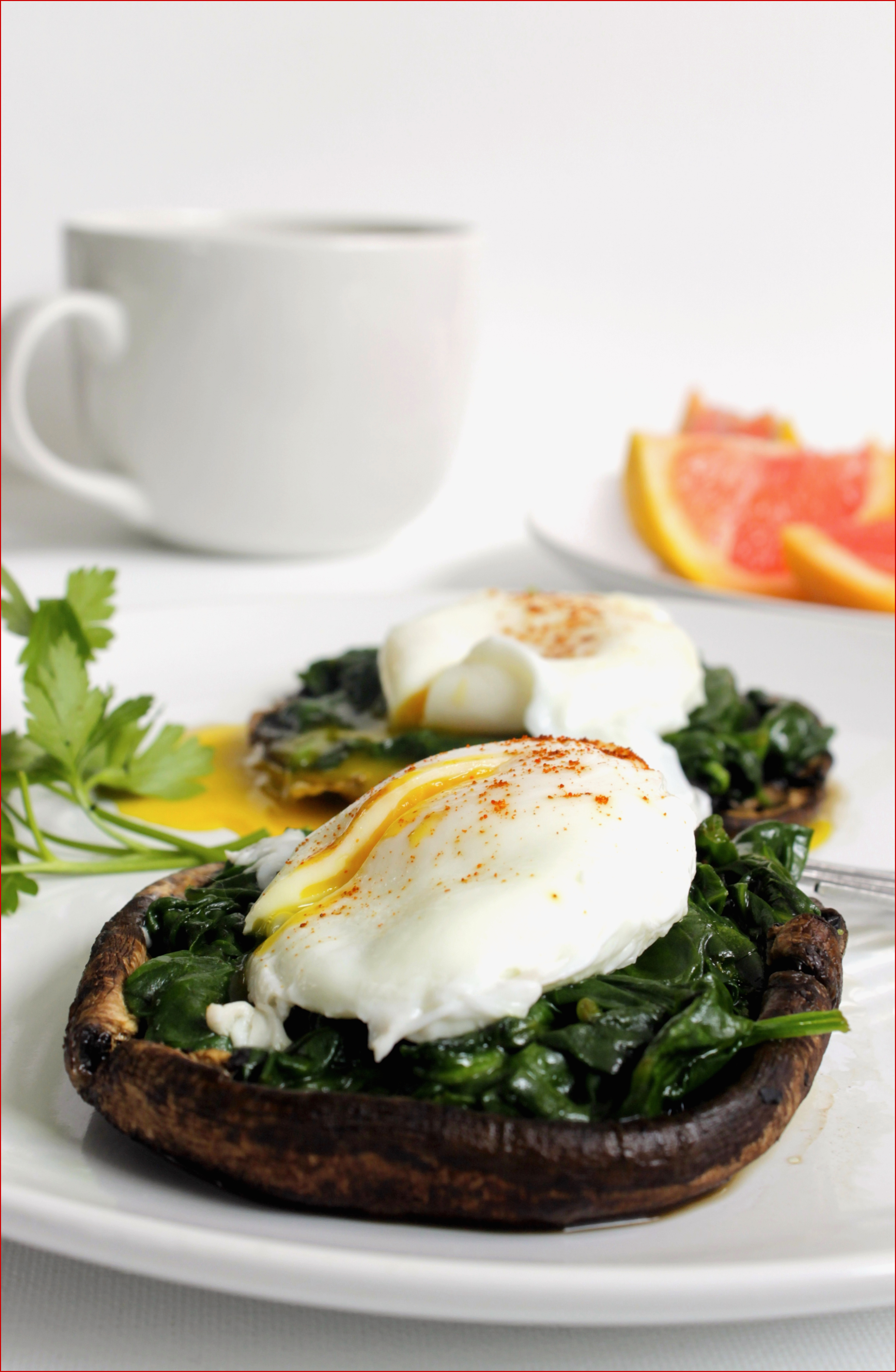 Portobello Mushroom Eggs Florentine Lean Green Nutrition