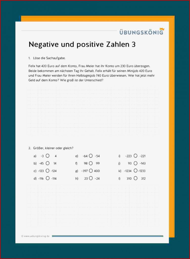 Positive Und Negative Ganze Zahlen