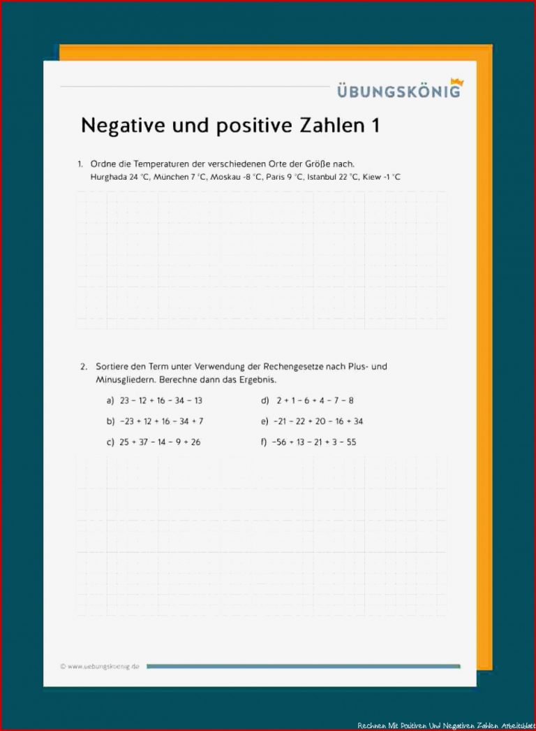 Positive Und Negative Ganze Zahlen