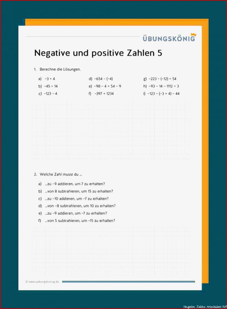 Positive und negative ganze Zahlen