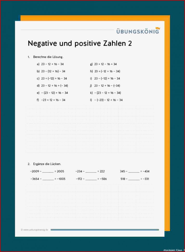 Positive Und Negative Ganze Zahlen