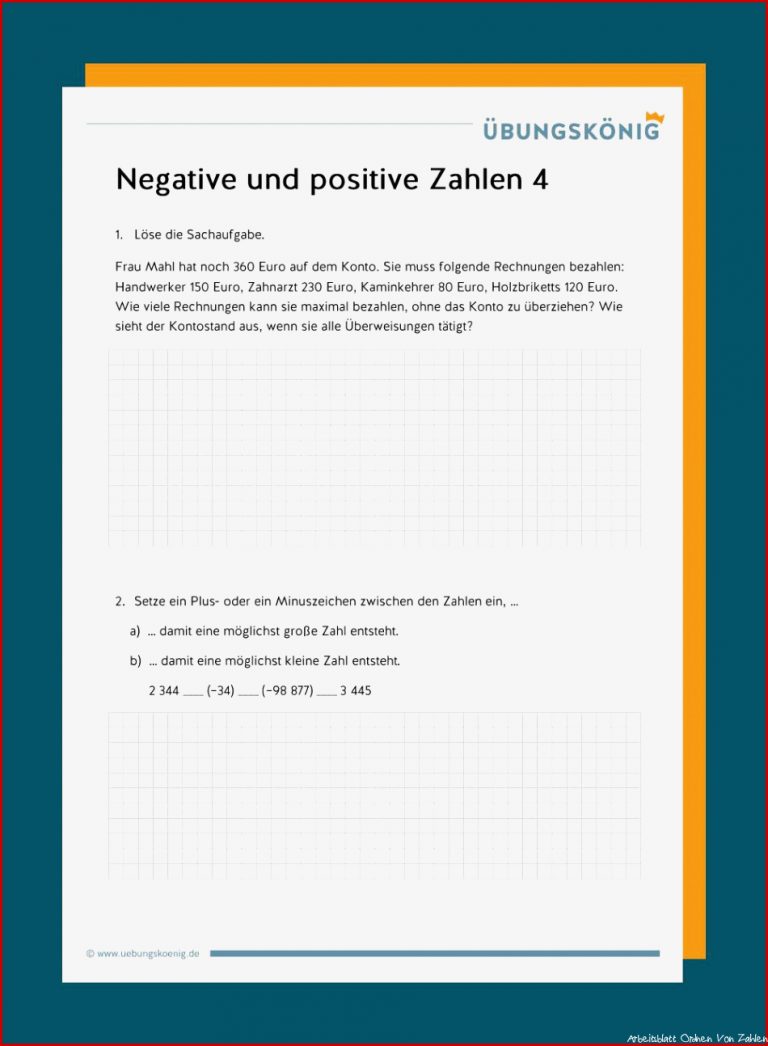 Positive und negative ganze Zahlen