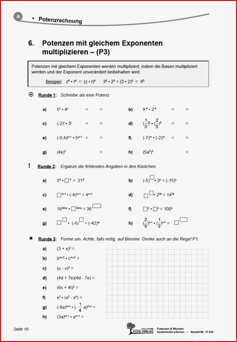 Potenzen & Wurzeln PDF 40 S