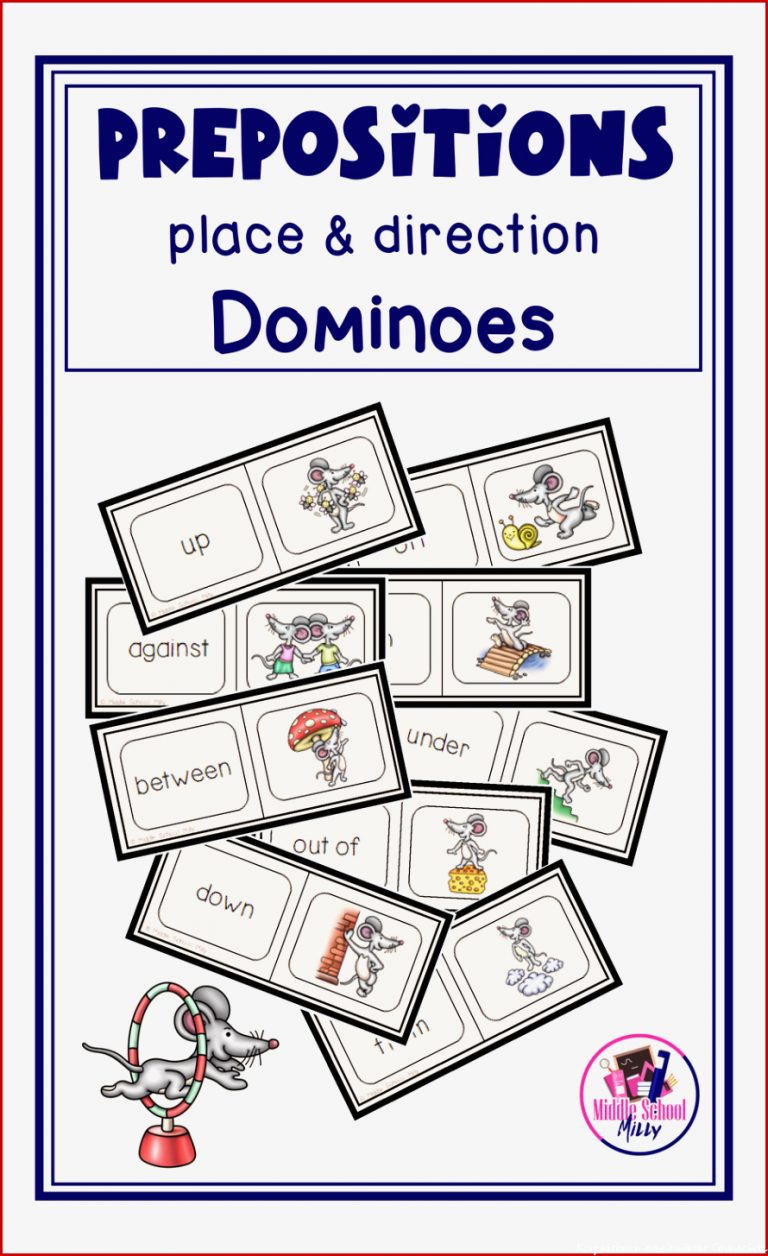 Prepositions Place & Direction Dominoes