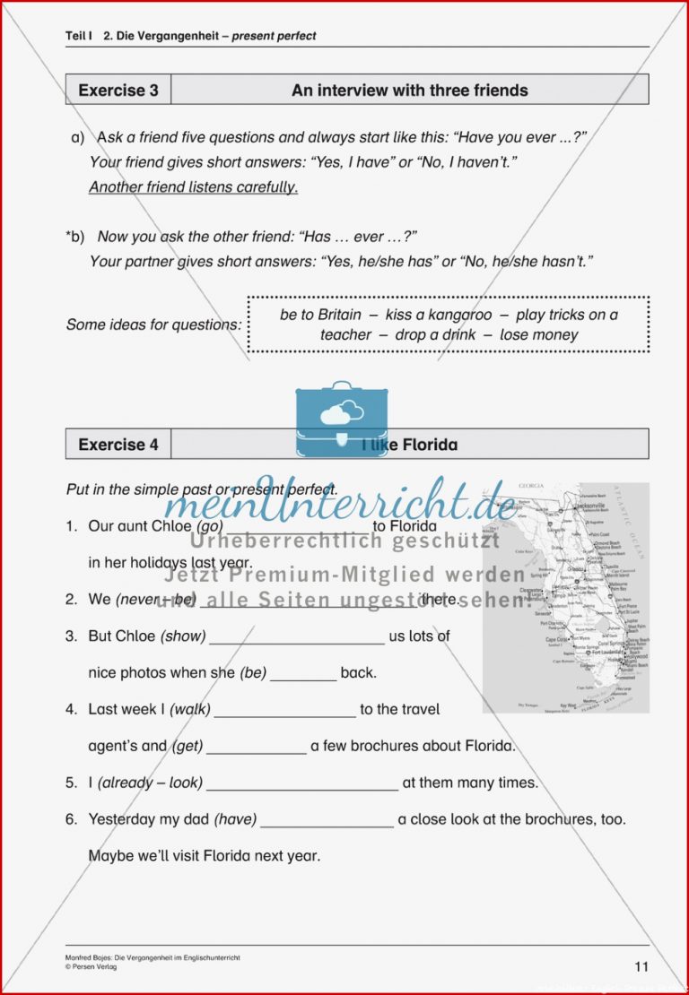 Present Perfect Erklärungen Und Übungen Zur Bildung Und