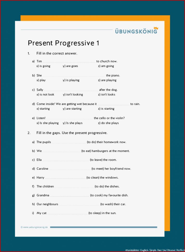 Present Progressive - Englisch