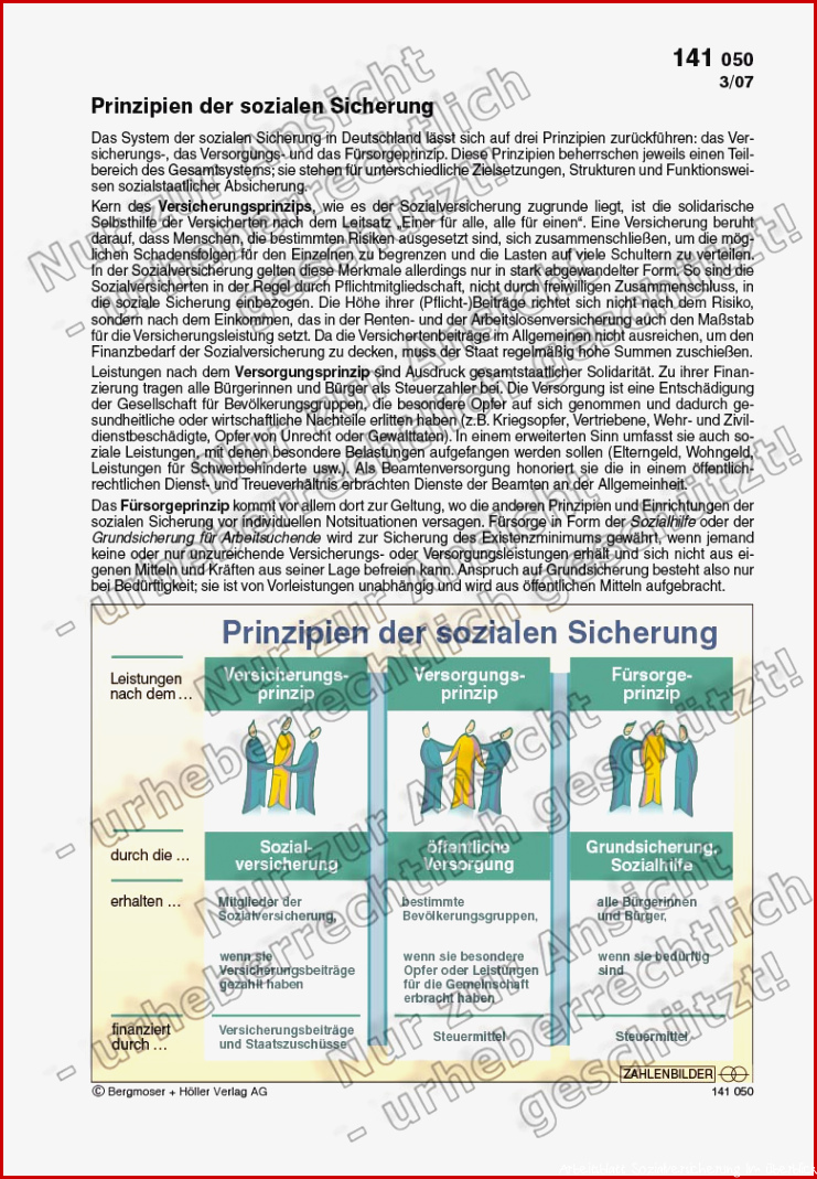 Prinzipien der sozialen Sicherung | Sozialpolitik | Politik ...