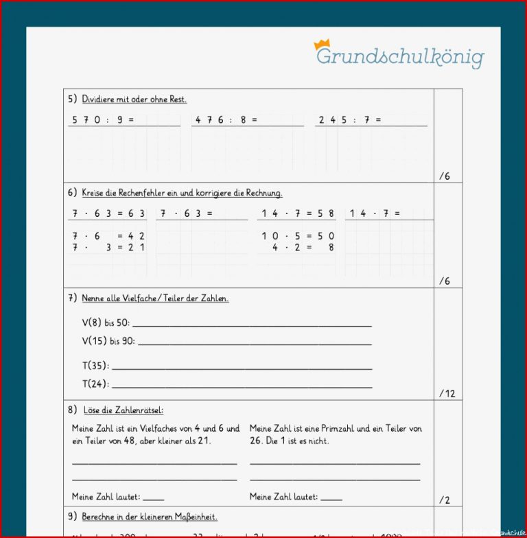 Proben für Mathe 4 Halbschriftliches Multiplizieren und