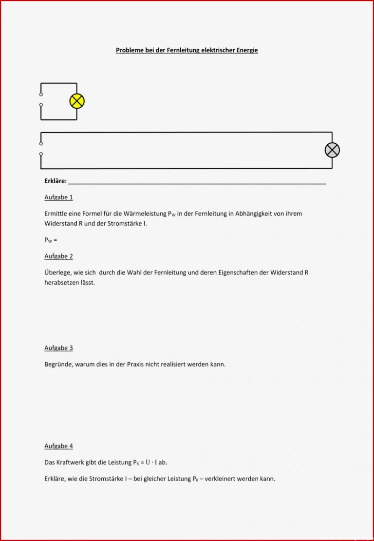 Probleme bei der Fernleitung elektrischer Energie