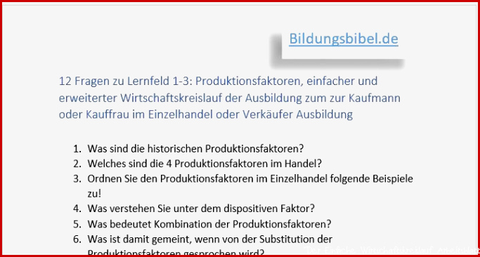 Produktionsfaktoren einfacher und erweiterter