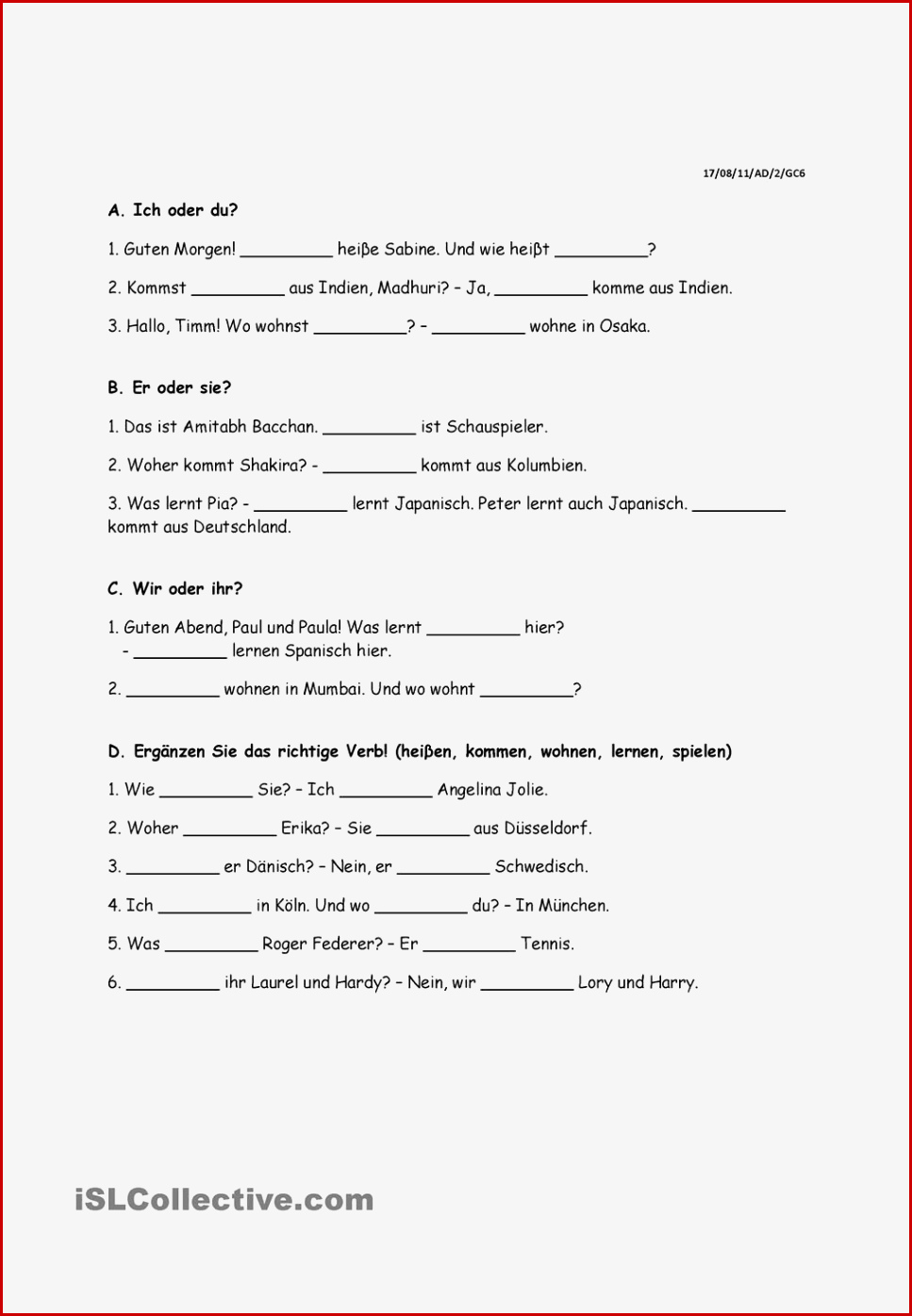 Pronomen Grundschule Arbeitsblätter Worksheets