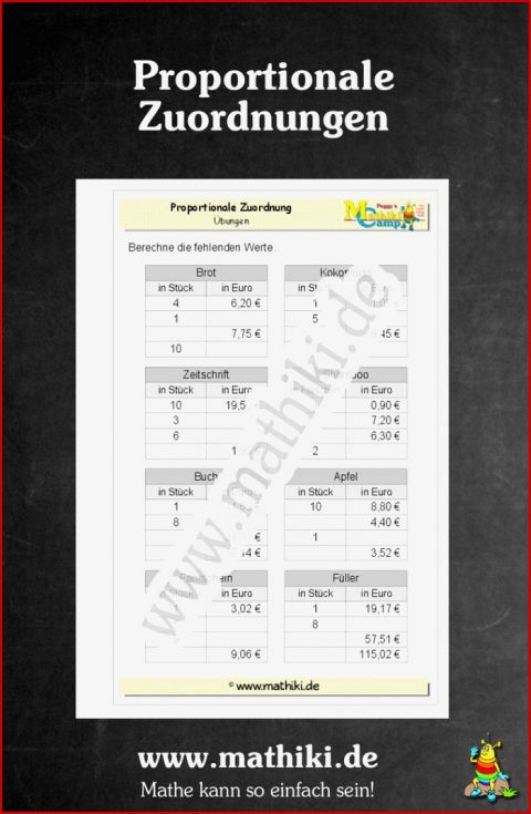 Proportionale Zuordnungen Klasse 7 8