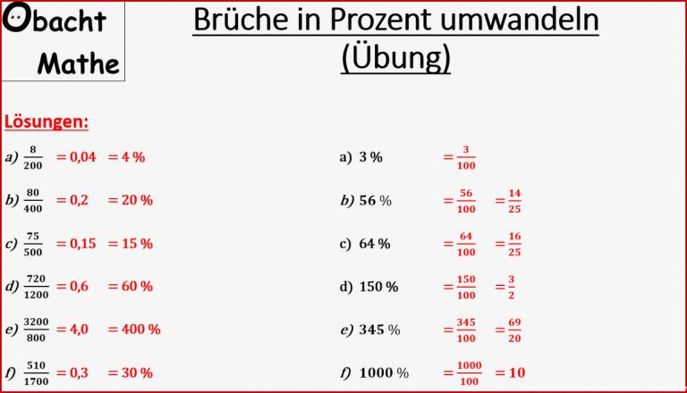 Prozent In Dezimalzahl