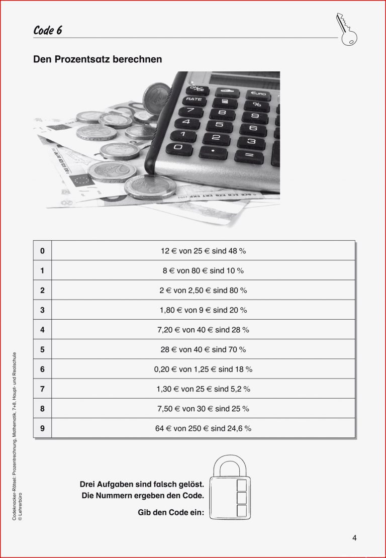 Prozent Und Zinsrechnung · Arbeitsblätter · Sekundarstufe