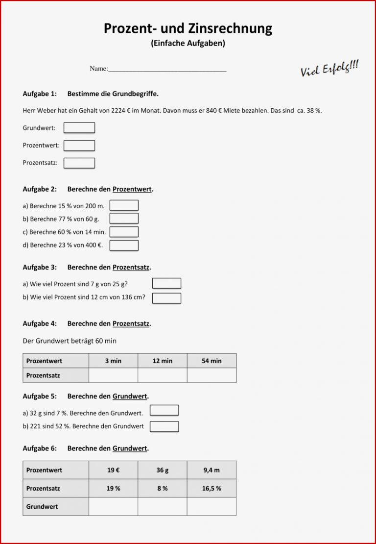 Prozente Arbeitsblatt Neue Arbeitsblätter