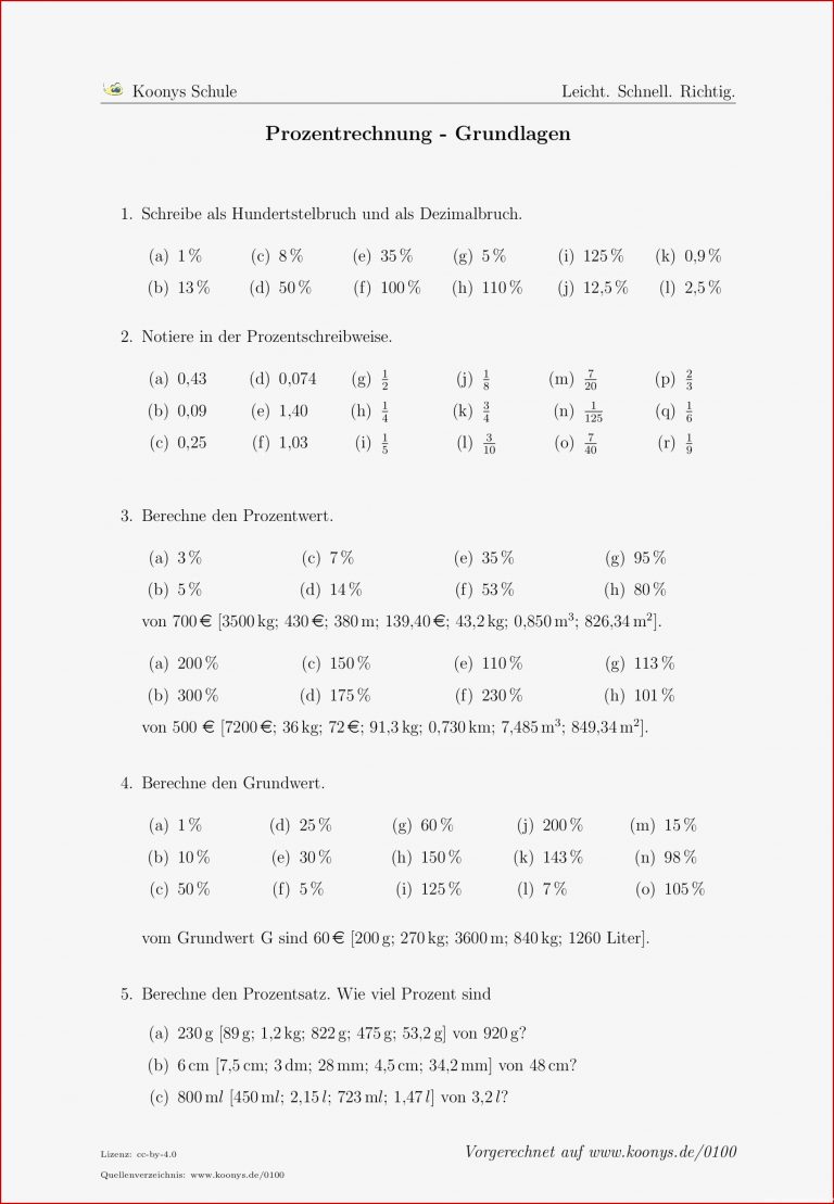 Prozentrechnen Arbeitsblätter Zum Ausdrucken Worksheets