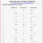 Prozentrechnung Arbeitsblatt