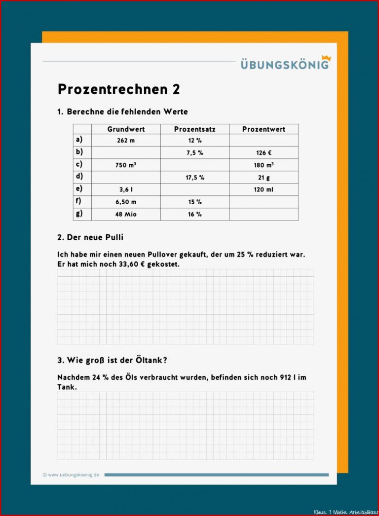 Prozentrechnung - Mathe