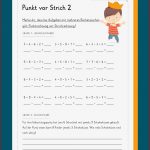 Punkt Vor Strichrechnung Klasse 3 Arbeitsblätter