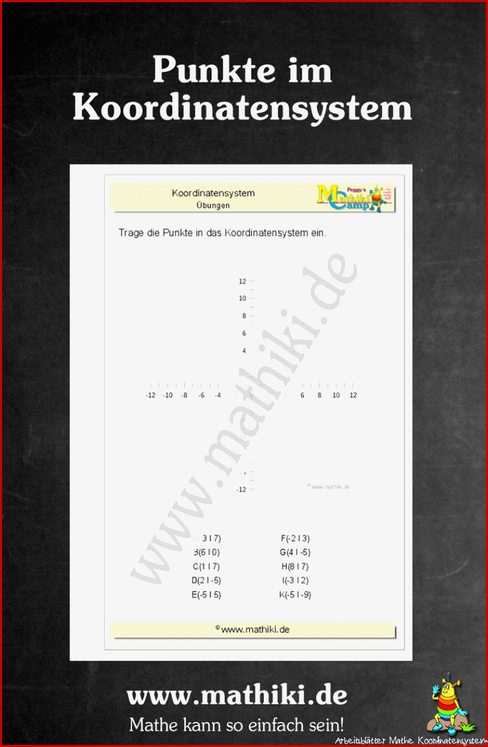 Punkte im Koordinatensystem Klasse 5 6