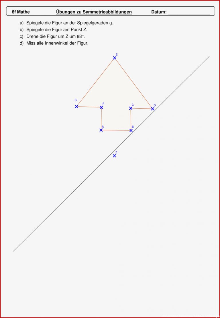 Punktspiegelung Arbeitsblätter Pdf Worksheets