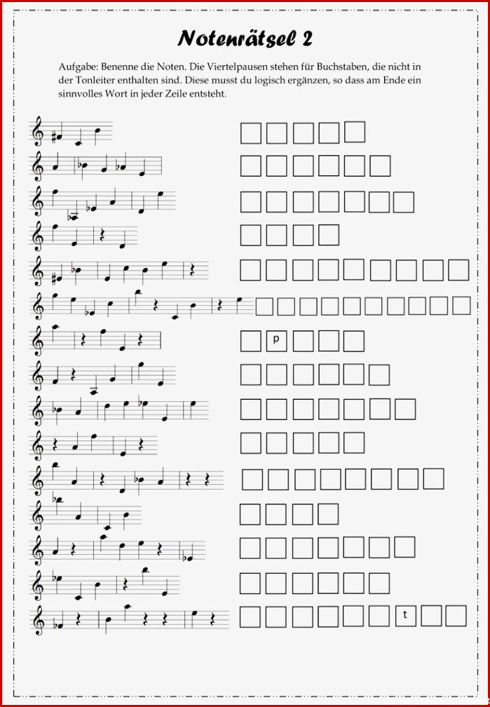 Rätsel für den Musikunterricht 2 Notenrätsel schwer