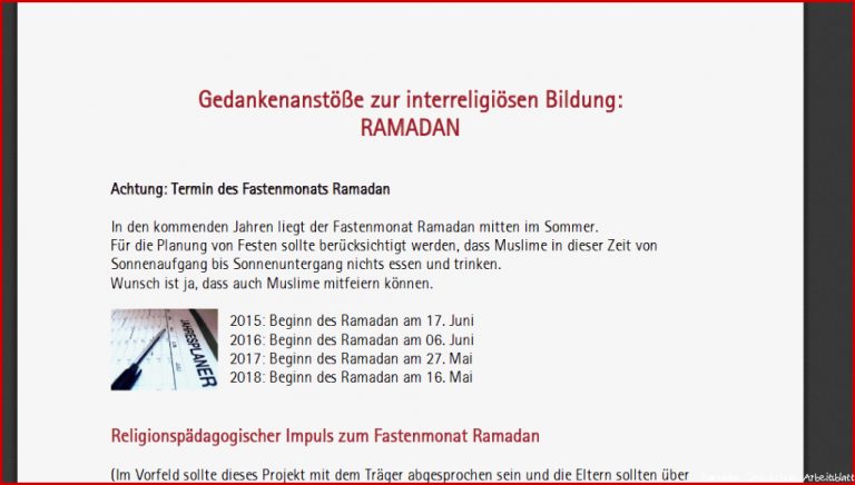 Ramadan – Material