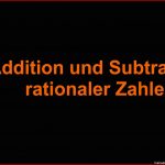 Rationale Zahlen Addition & Subtraktion Einführung