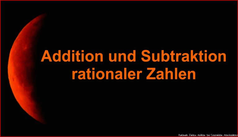 Rationale Zahlen Addition & Subtraktion Einführung