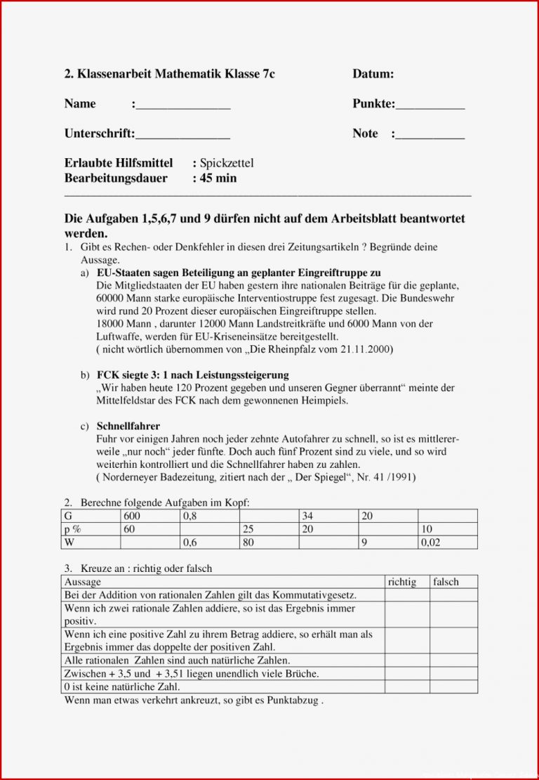 Rationale Zahlen Arbeitsblätter Worksheets