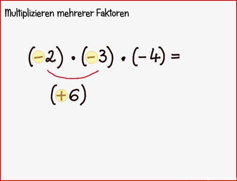 Rationale Zahlen multiplizieren mehrerer Faktoren