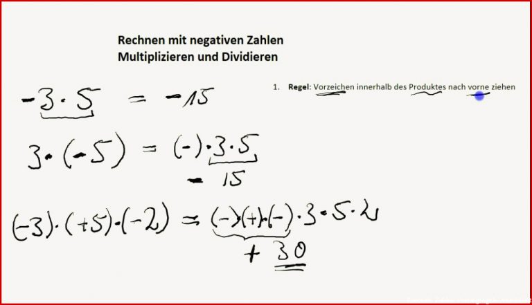 Rationale Zahlen Multiplizieren und Divi ren