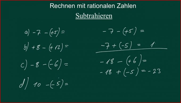 Rationale Zahlen Rechnen mit rationalen Zahlen Mit