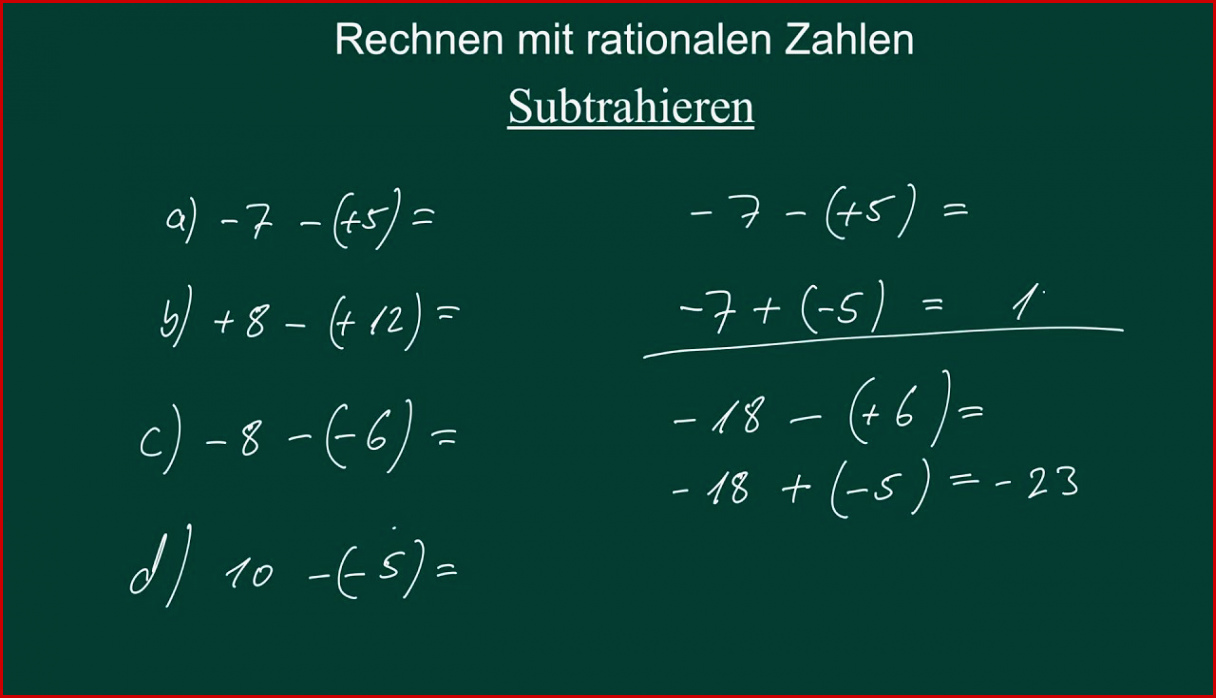 Rationale Zahlen Rechnen Mit Rationalen Zahlen Mit