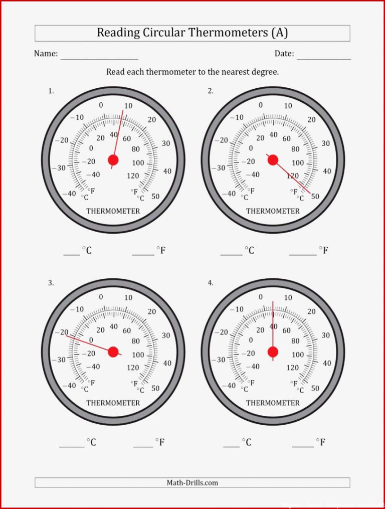 Reading Temperatures From Circular thermometers Celsius Dominant A