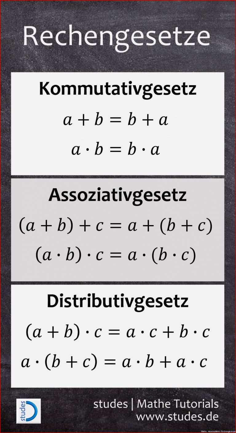 Rechengesetze Assoziativgesetz Distributivgesetz