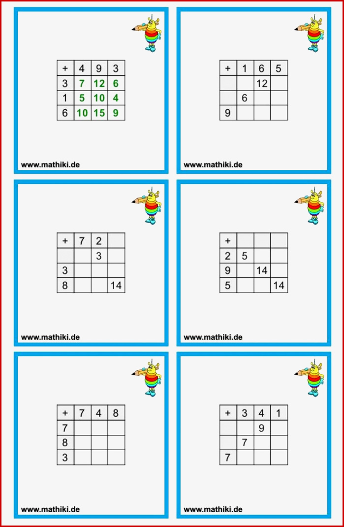 Rechentabellen Addition Bis 20 Klasse 1 Lade Dir Das