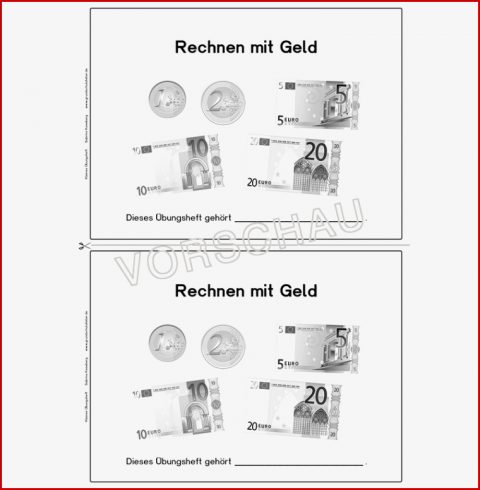 Rechnen Mit Geld Übungsheft Klasse 1