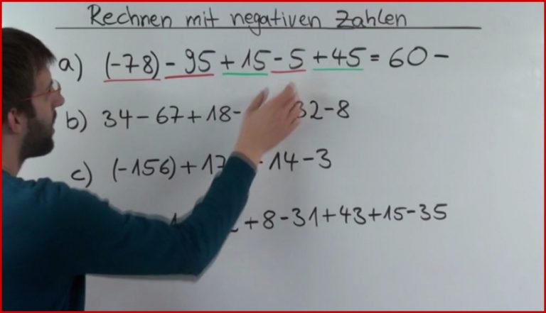 Rechnen Mit Negativen Zahlen Mathematik Einfach Erklärt