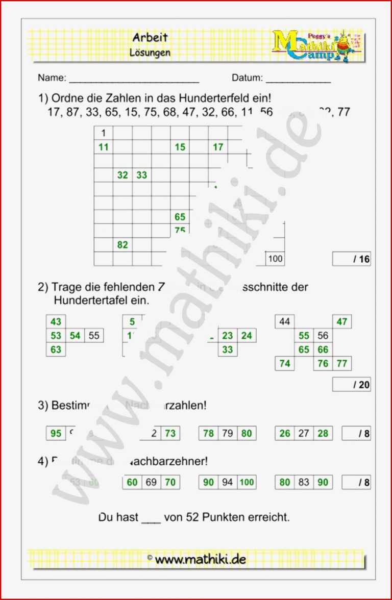 Rechnen Mit Rationalen Zahlen Arbeitsblätter Mit Lösungen