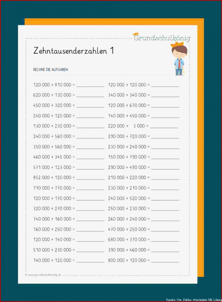 Rechnen Mit Zehntausenderzahlen