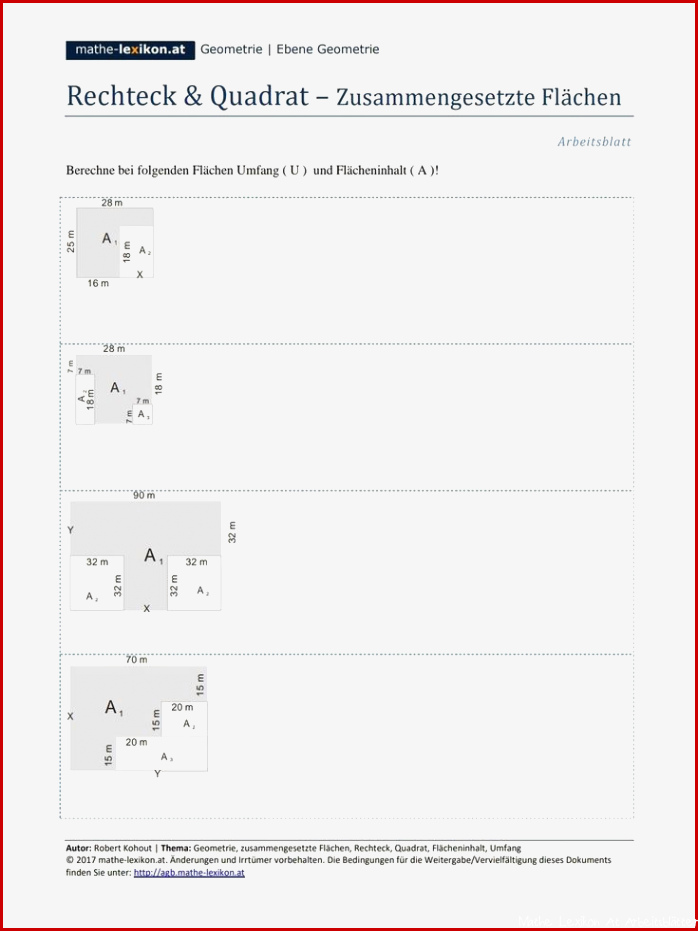 Rechteck & Quadrat Zusammengesetzte Flächen