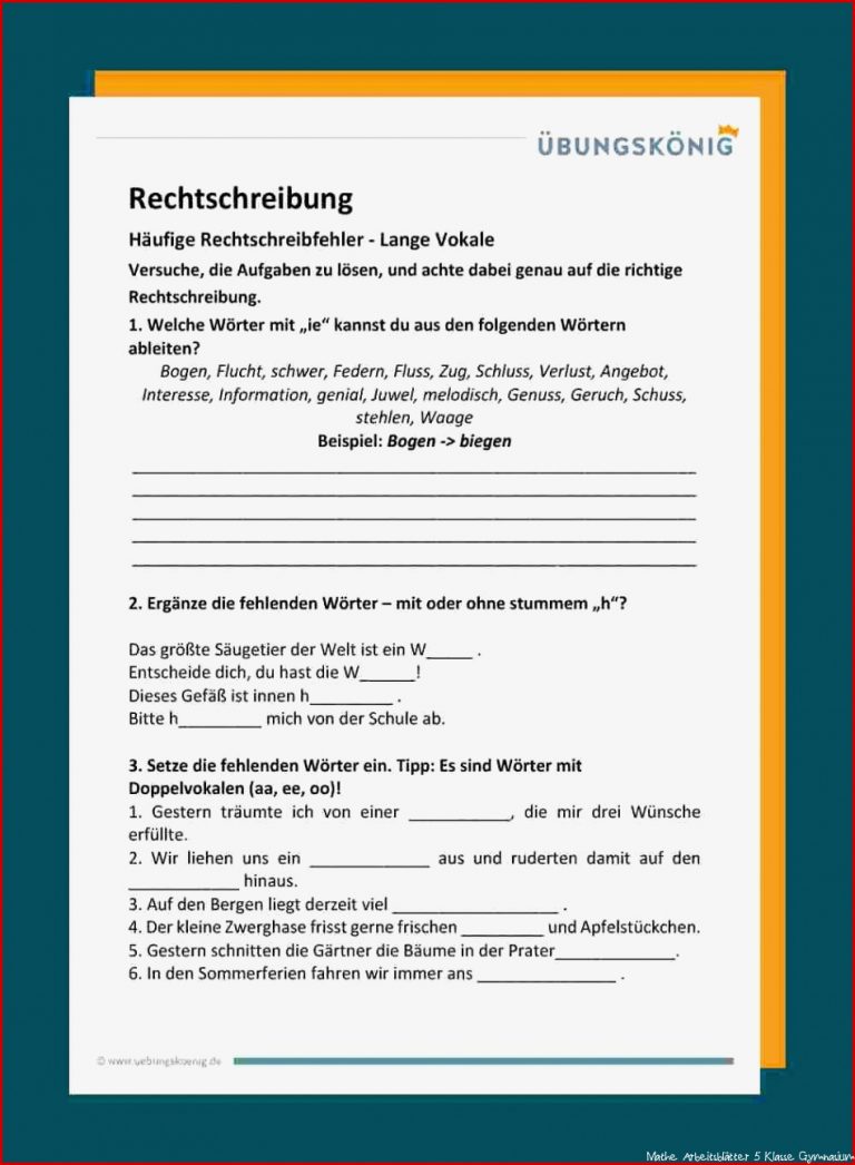 Rechtschreibung 5 Klasse Gymnasium Arbeitsblätter Worksheets