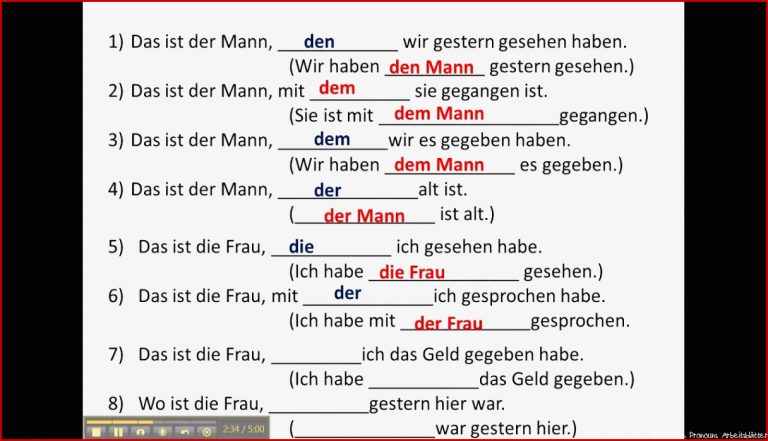 Relative pronouns in German practice activities