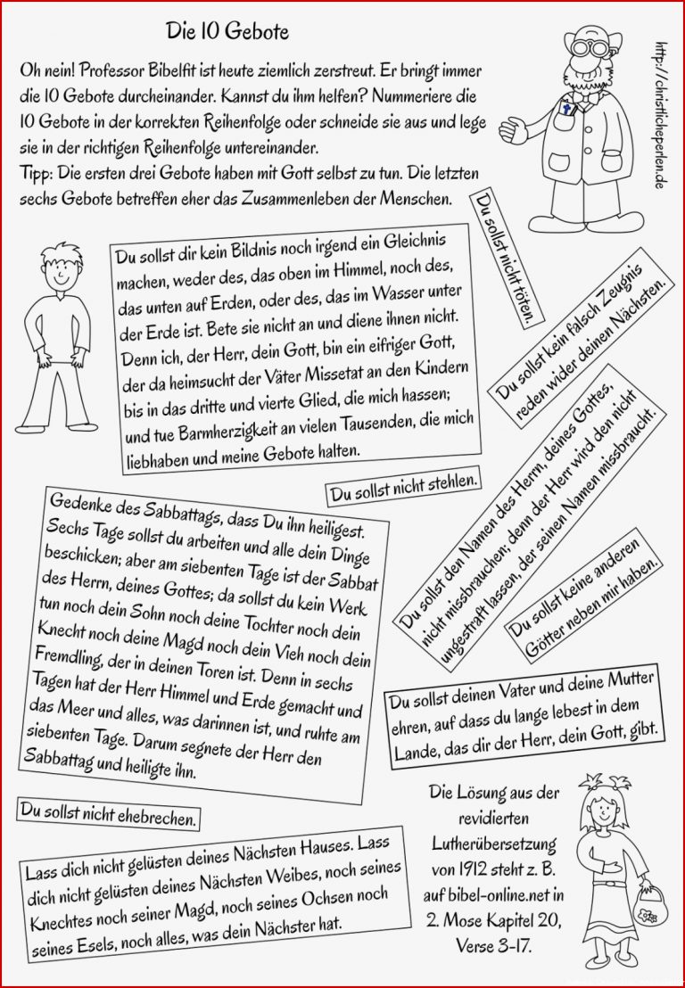 Religion Grundschule Arbeitsblätter 10 Gebote Worksheets