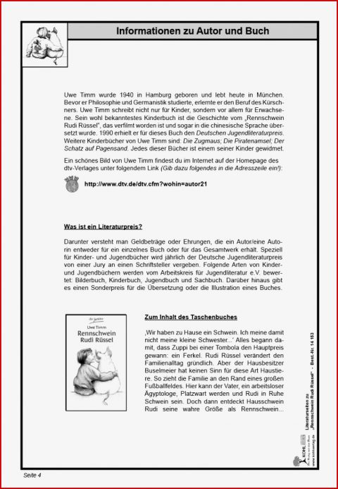 Rennschwein Rudi RÃ¼ssel - Literaturseiten
